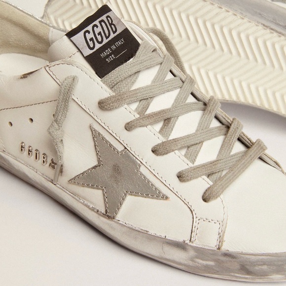 Golden Goose White and Silver Star Sneakers - Picture 3 of 16